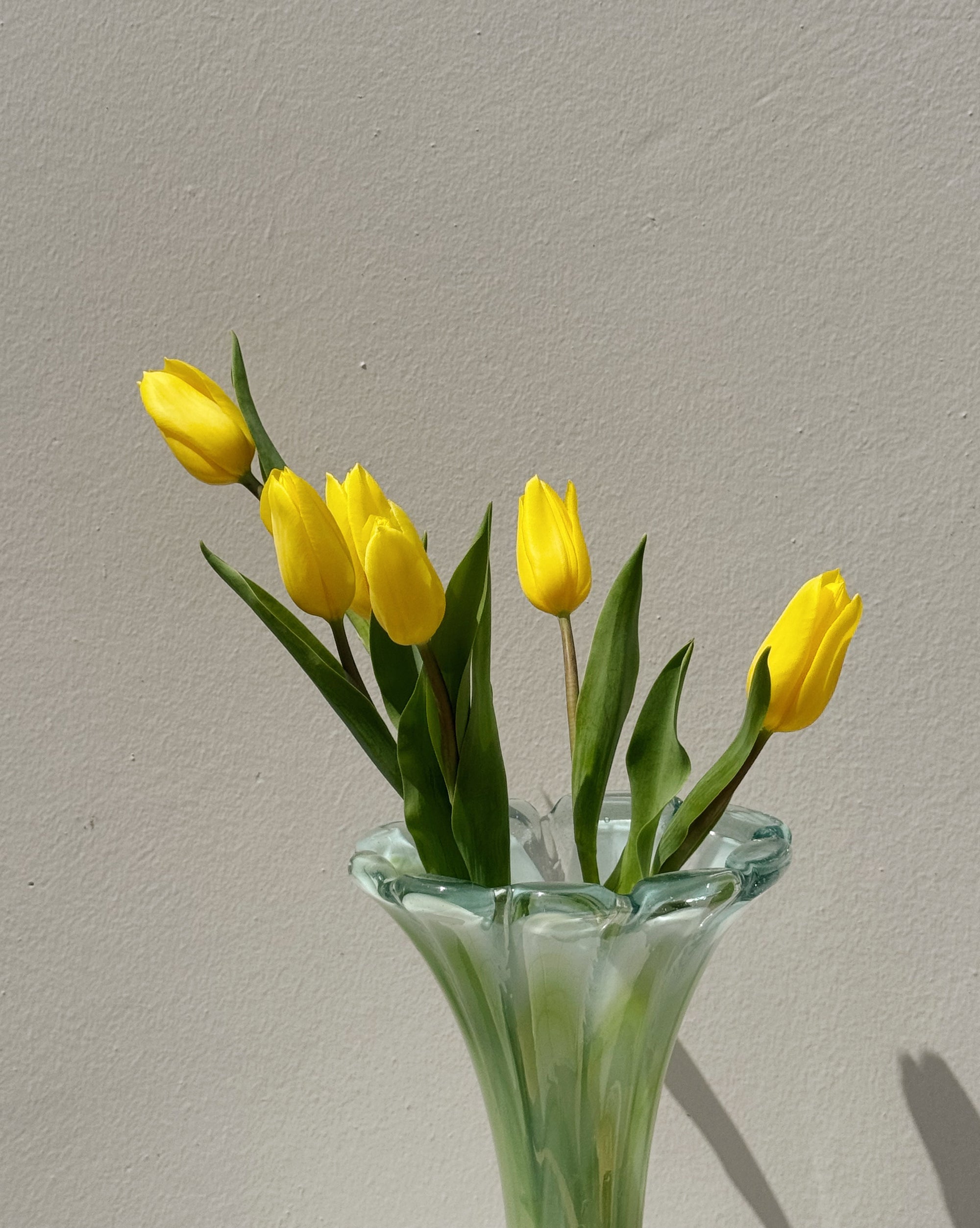 Moss Blown Glass Fluted Vase - Hey Jude