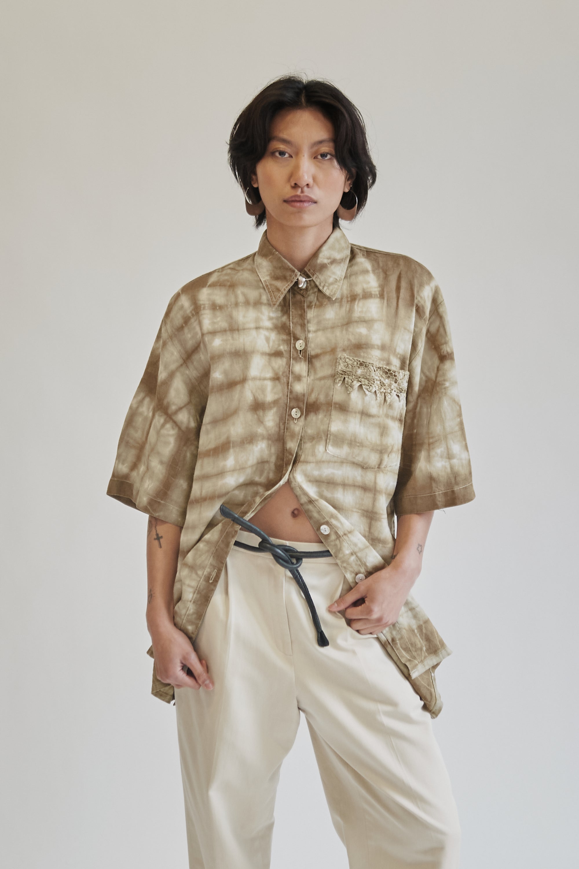 Bark Tie-Dye Linen Button Up - Hey Jude