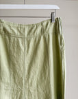 Pistachio Raw Hem Linen Skirt