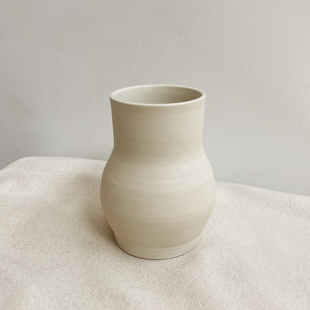 Medium Cream Ceramic Vase