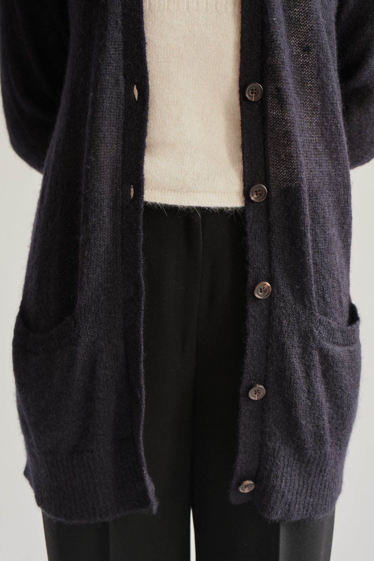 Navy Mohair Slouchy Cardigan