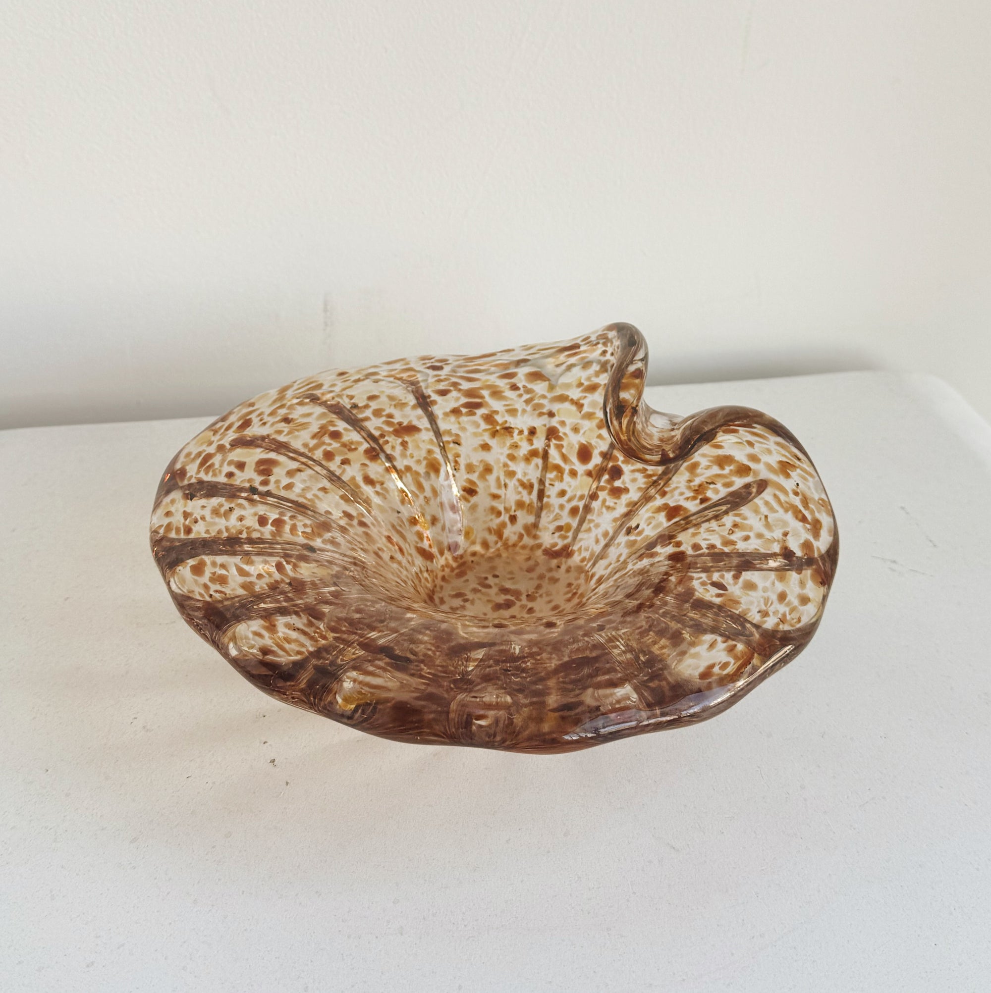 Speckled Blown Glass Art Dish