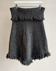 Charcoal Lambswool Fringe Skirt