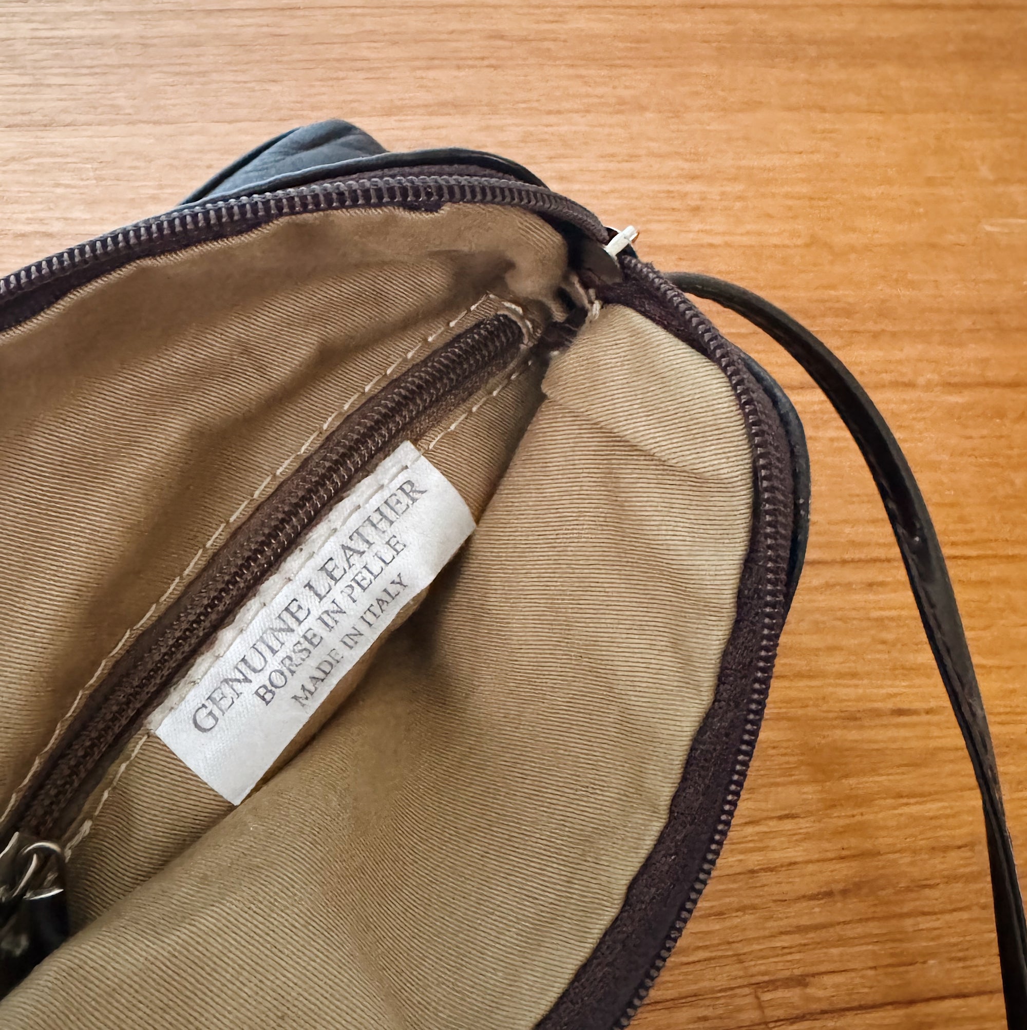 Dark Brown Leather Crossbody Pouch - Hey Jude