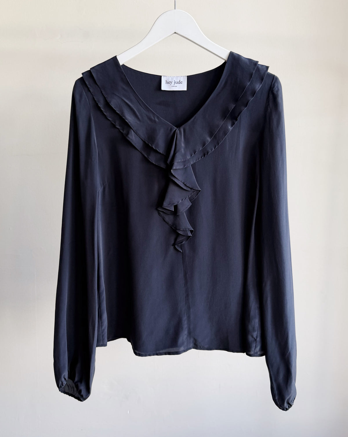 Midnight Layered Ruffle Silk Blouse