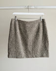 Herringbone Textured Wool Mini Skirt - Hey Jude
