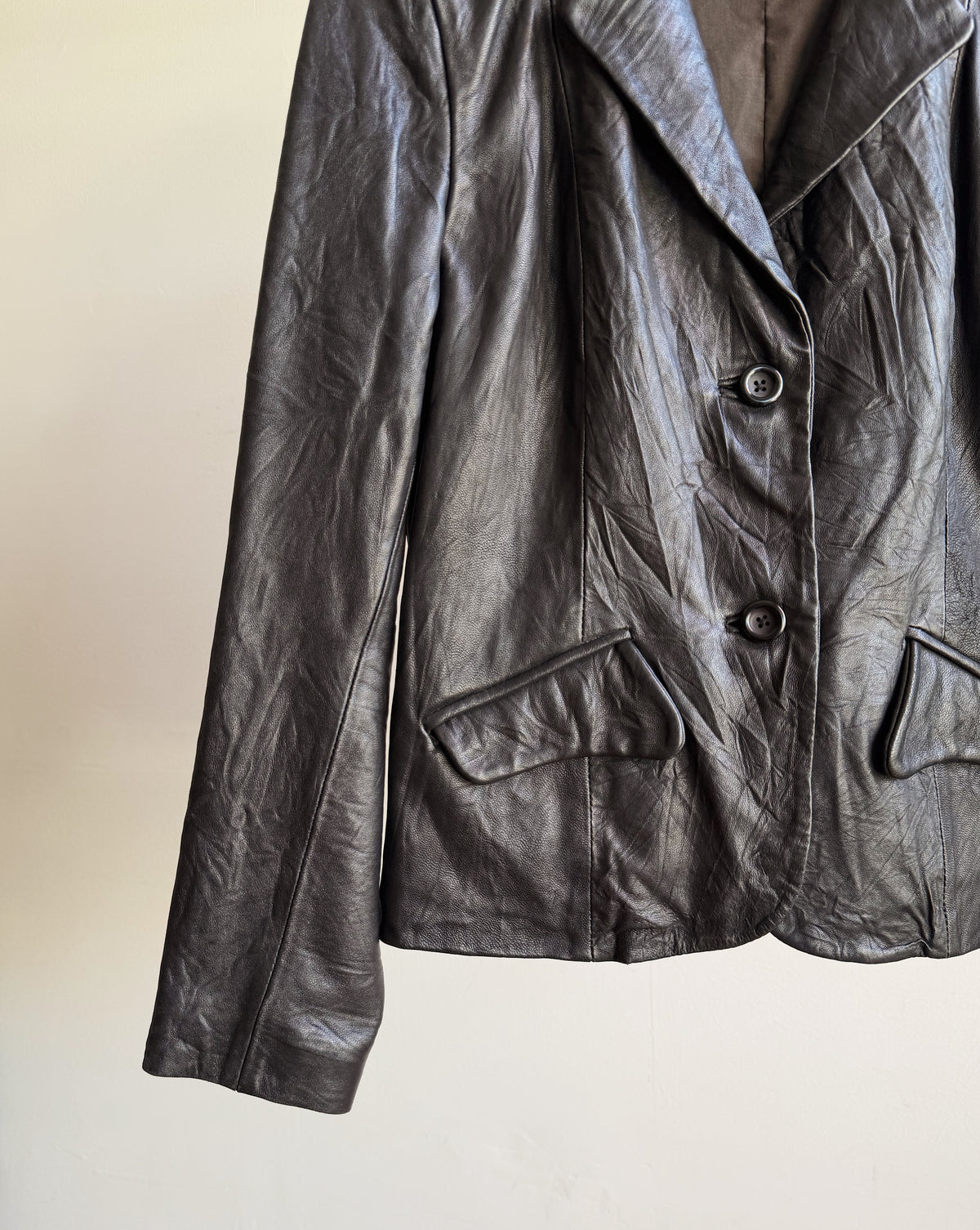 Raven Leather Blazer Jacket - Hey Jude