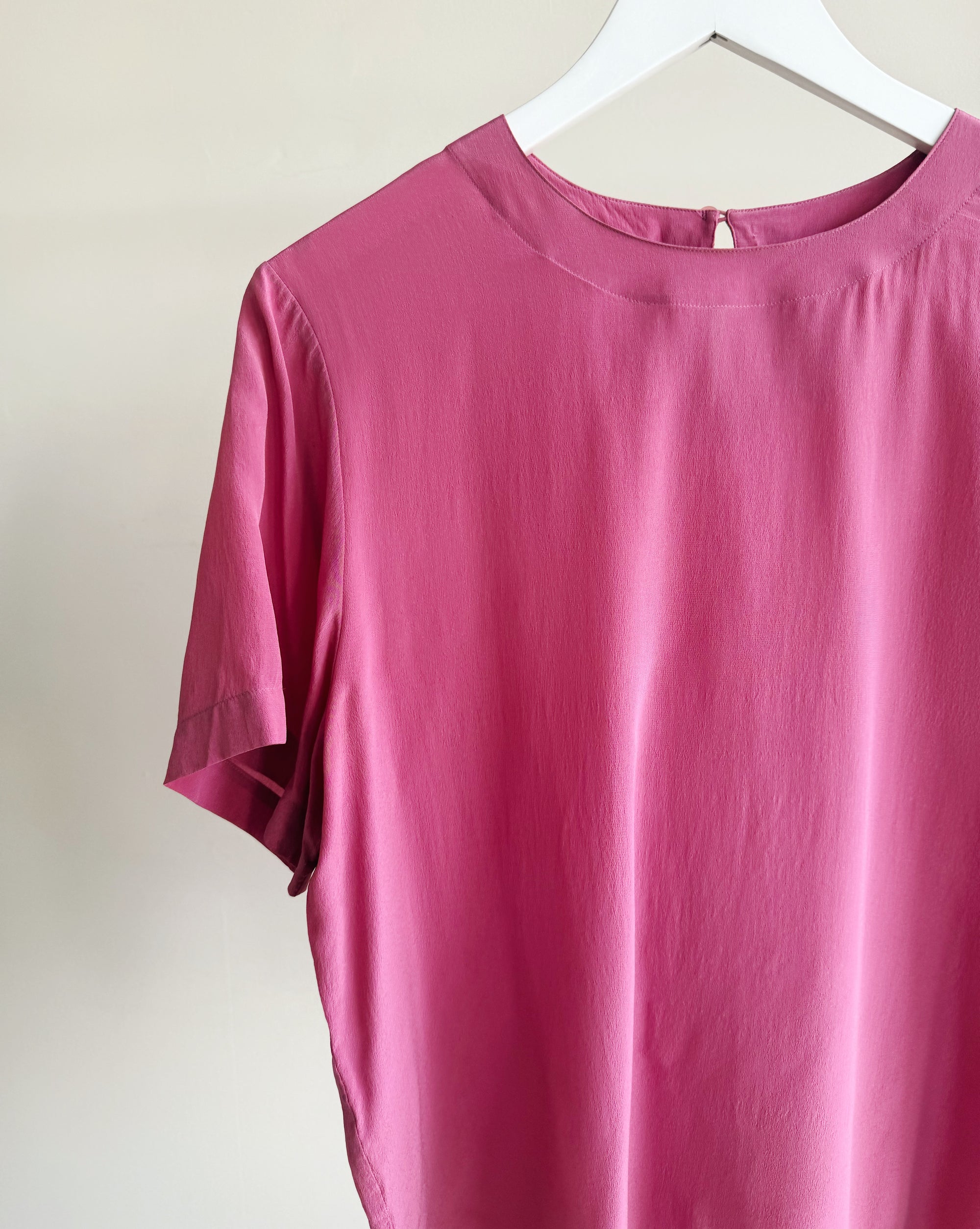 Fuchsia Silk Boxy Tee