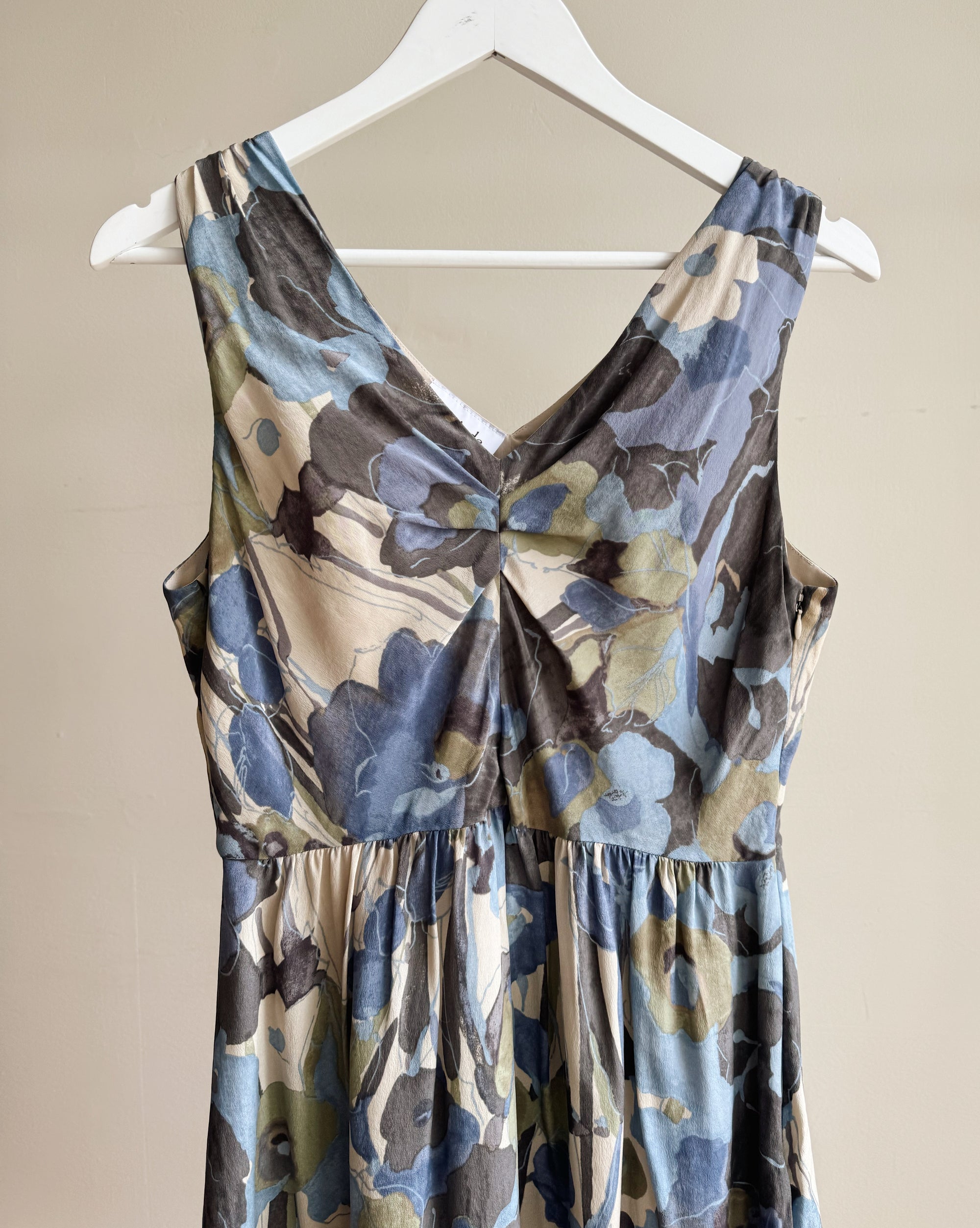 Dusty Blue Floral Babydoll Dress