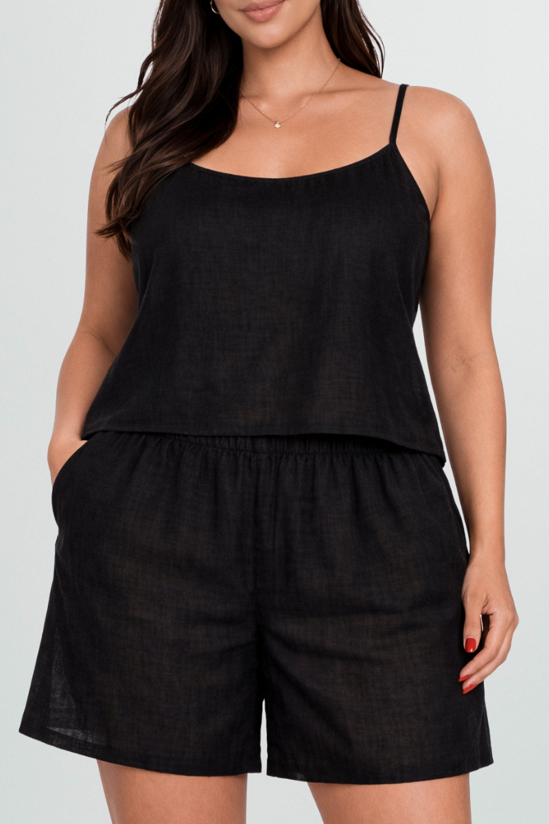 Wildflo Studio - Linen Bermuda Shorts Ink: Ink / S - Hey Jude