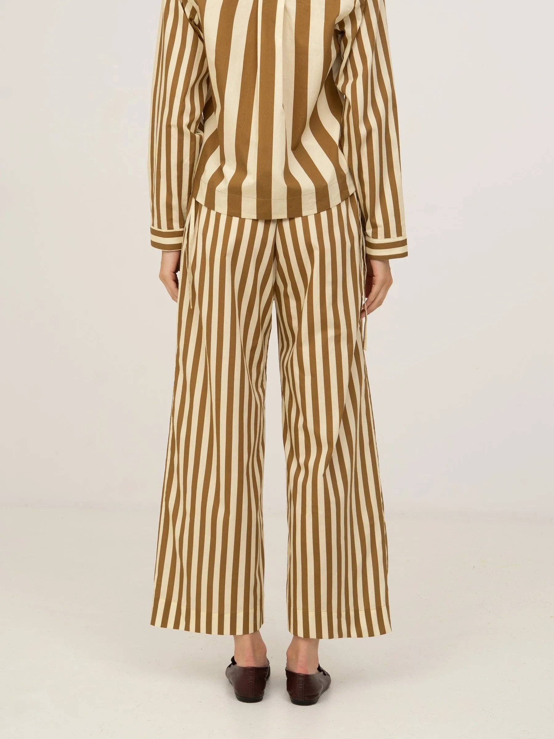 Carmen Says | Caramel Striped Cotton Pant