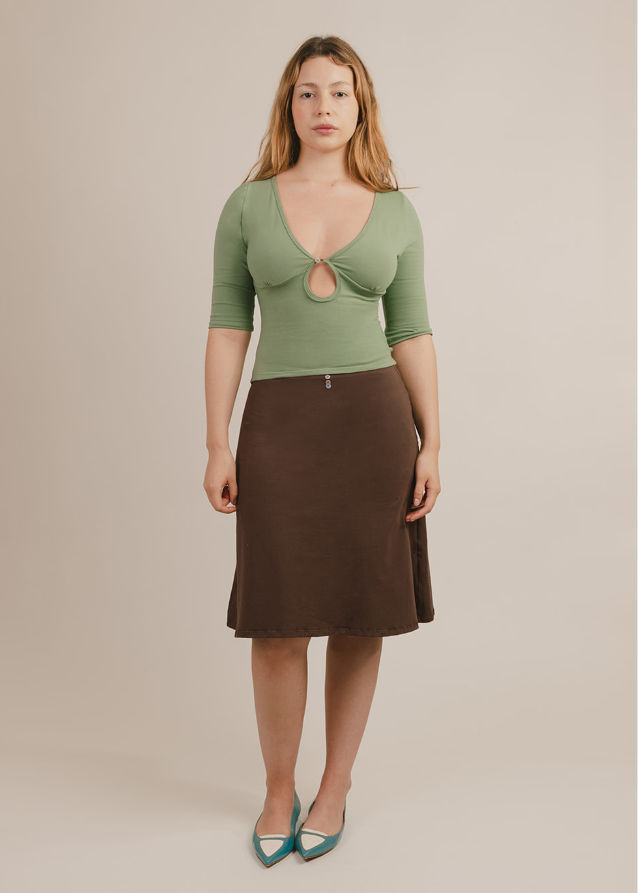 MPAZ STUDIO | Alma Keyhole Top in Apple Green - Hey Jude