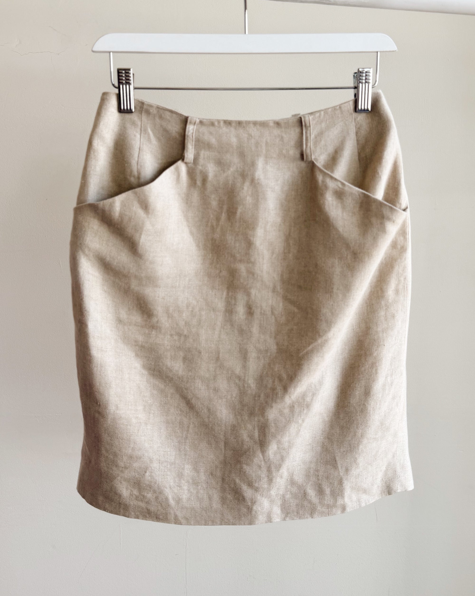 Natural Linen Mini Skirt