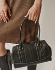 Coach Structured Leather Barrel Bag