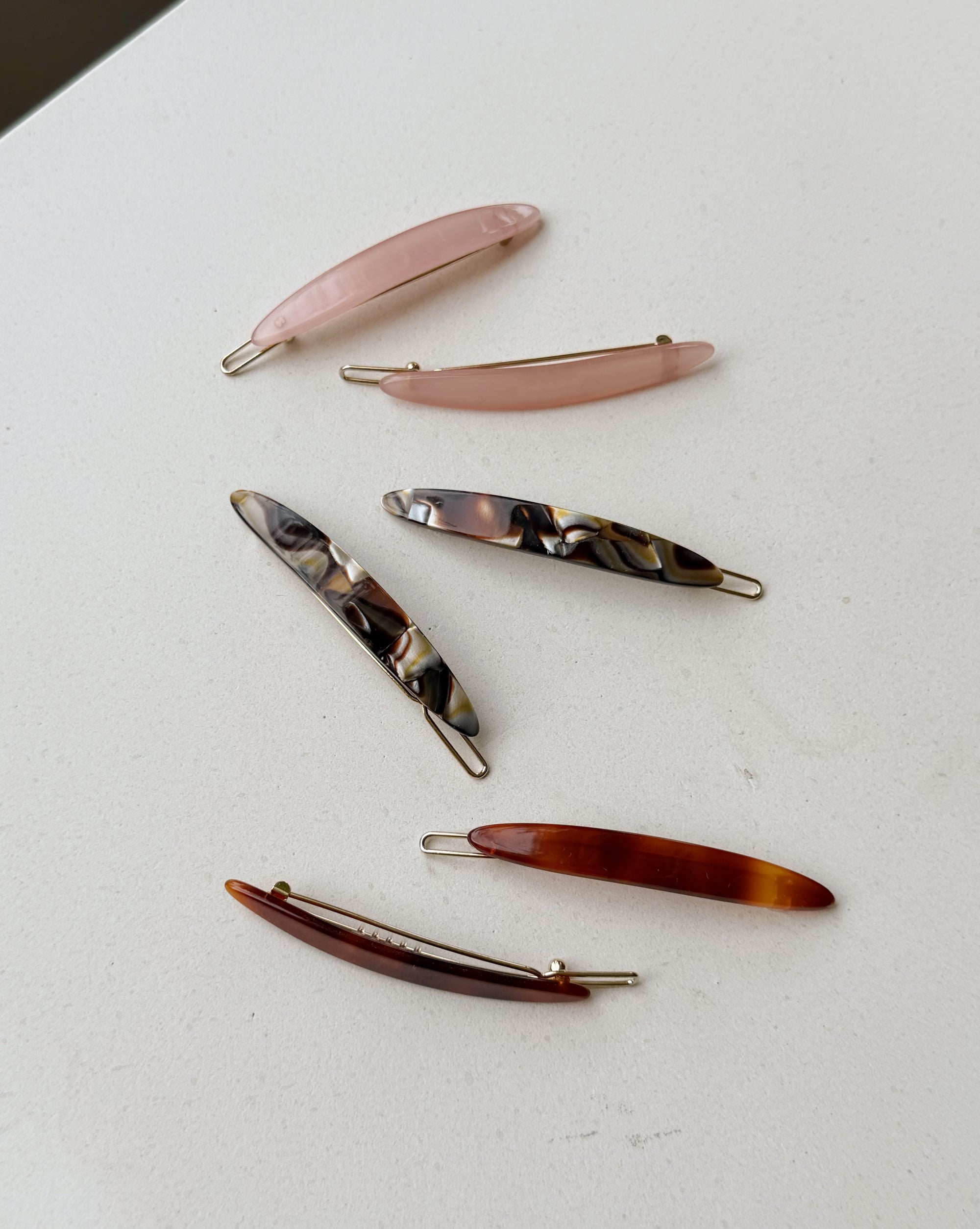 Parcelona | Small Oblong Hair Clips in Earthy Swirl