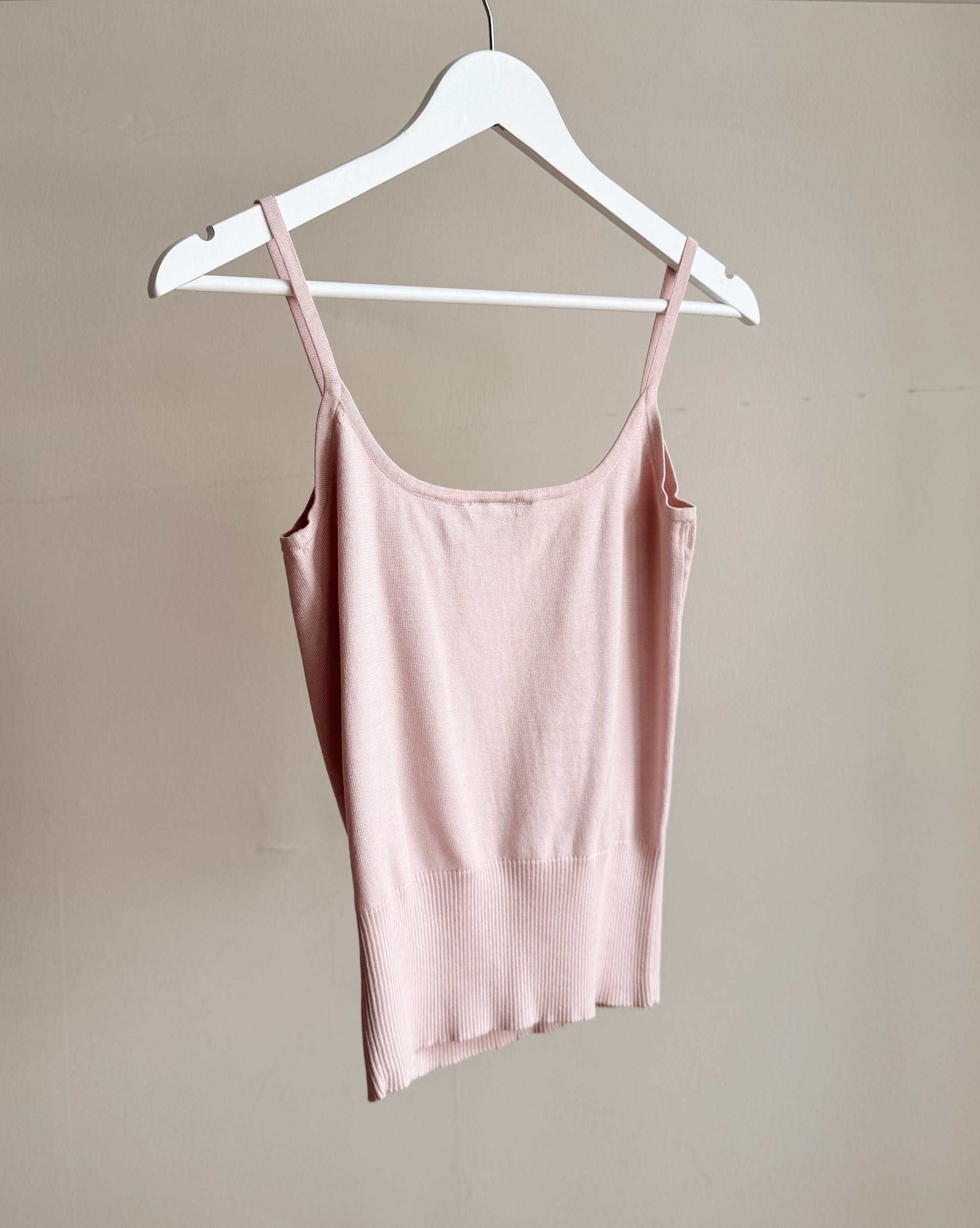 Blush Silk Knit Beaded Cami