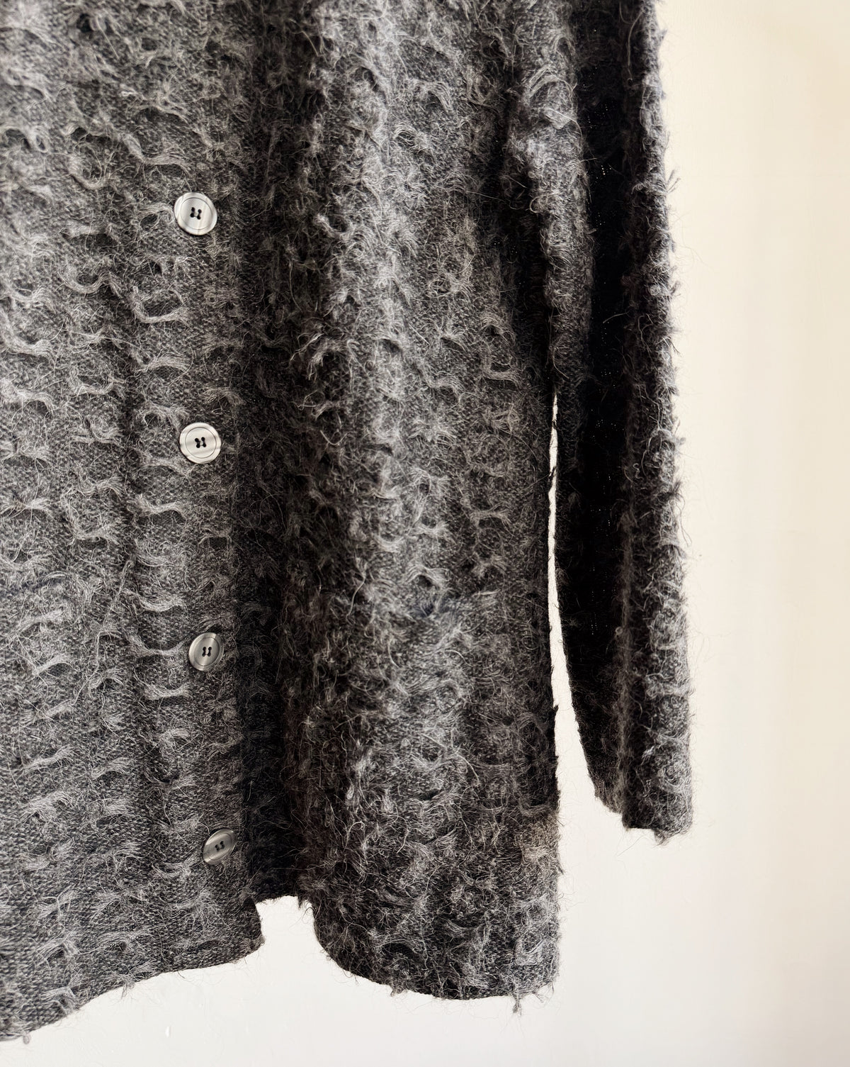 Charcoal Knit Mohair Chore Sweater