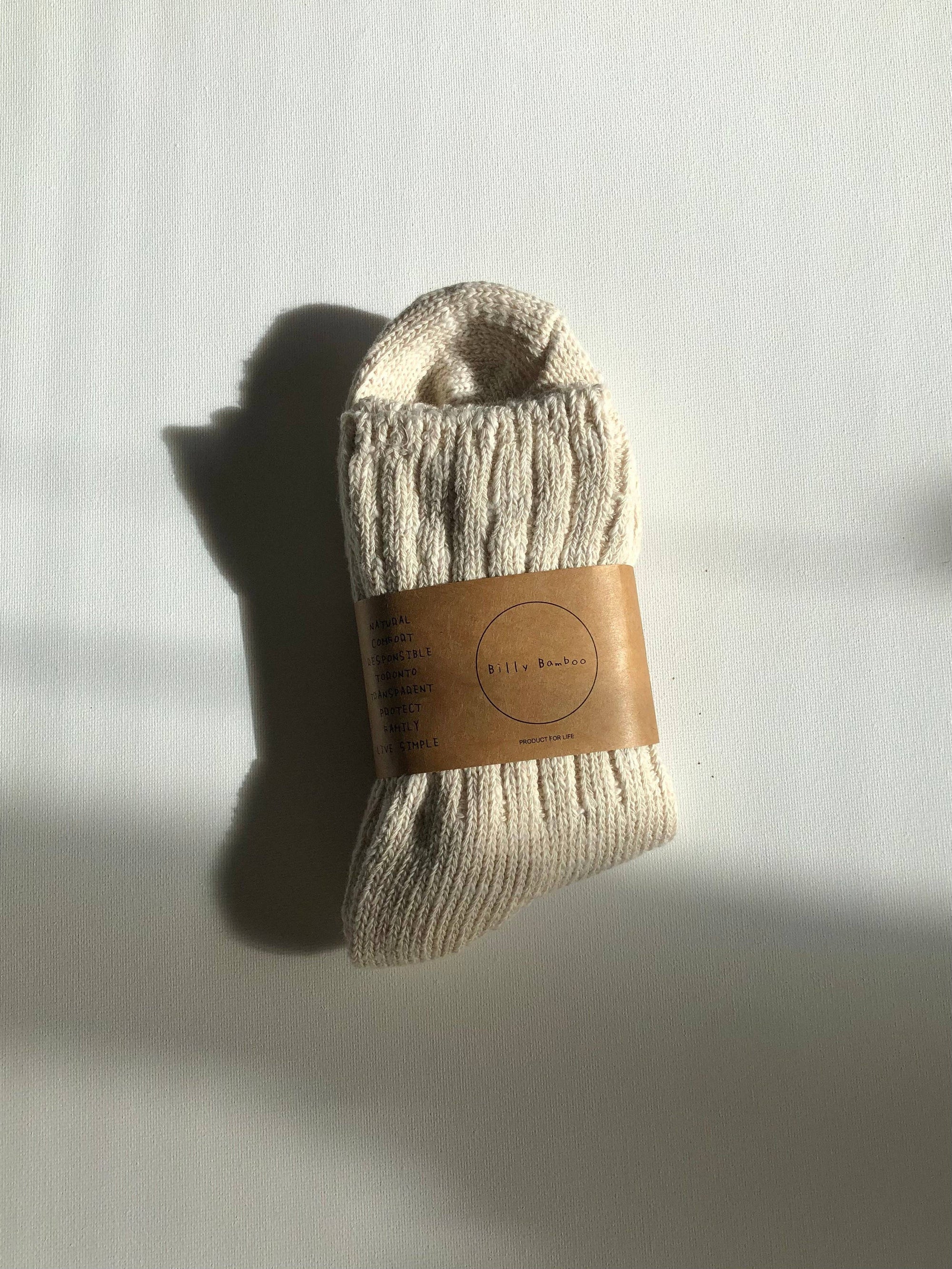 Billy Bamboo | Natural Organic Cotton Slub Socks