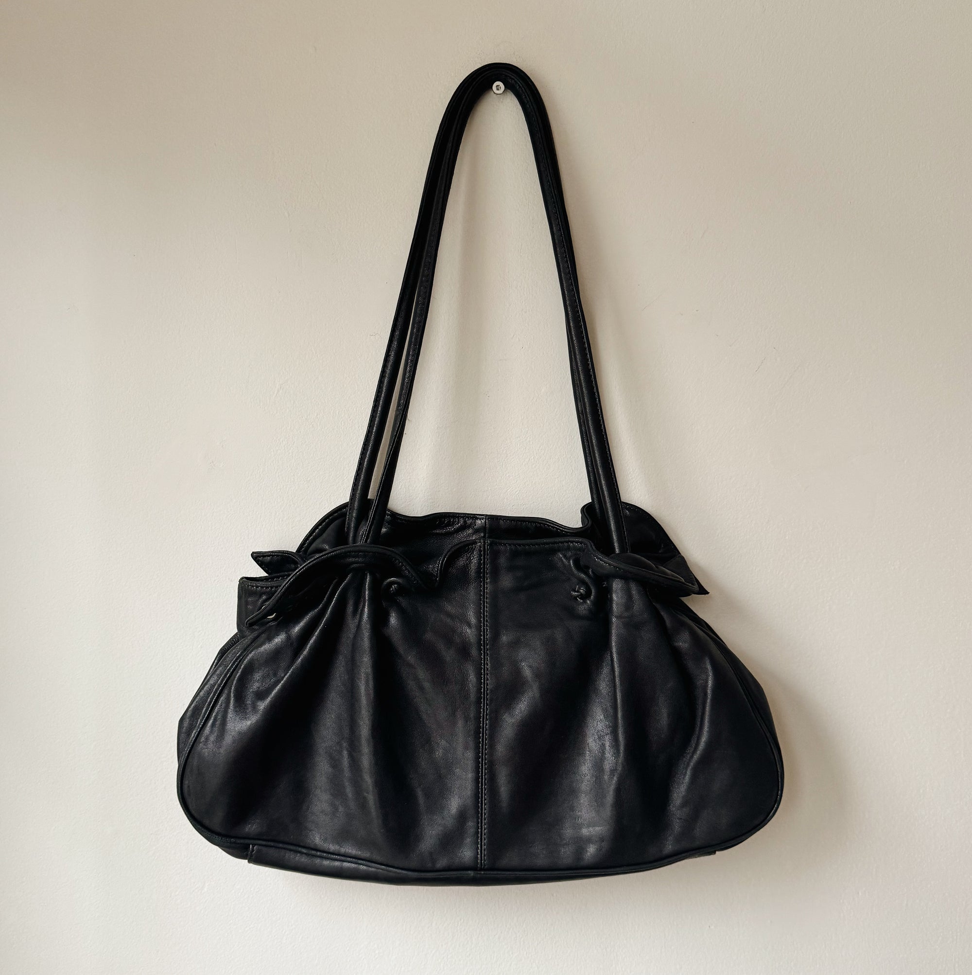 Ink Leather Dumpling Bag - Hey Jude