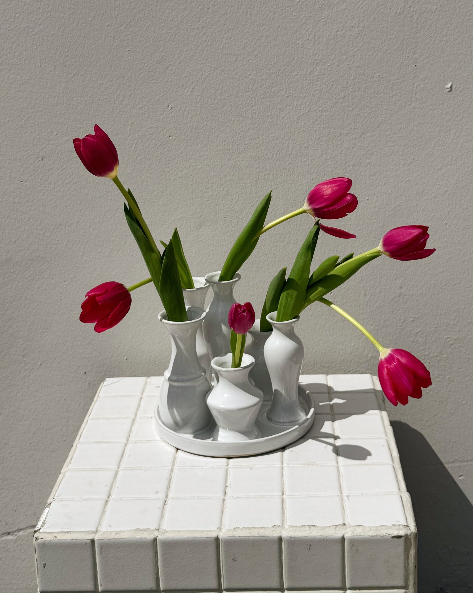 White Ceramic Multi Bud Vase - Hey Jude