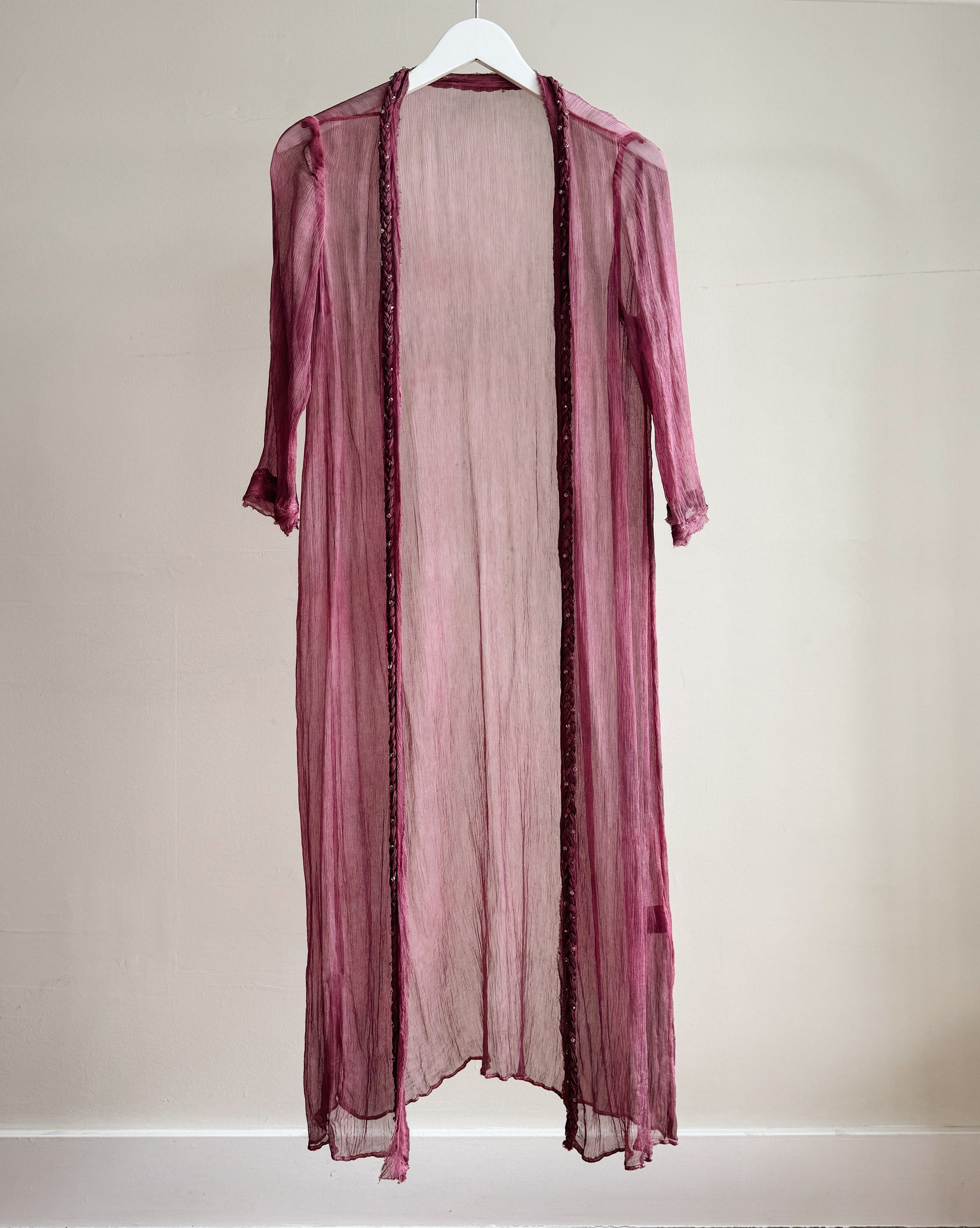 Berry Silk Crepe Duster