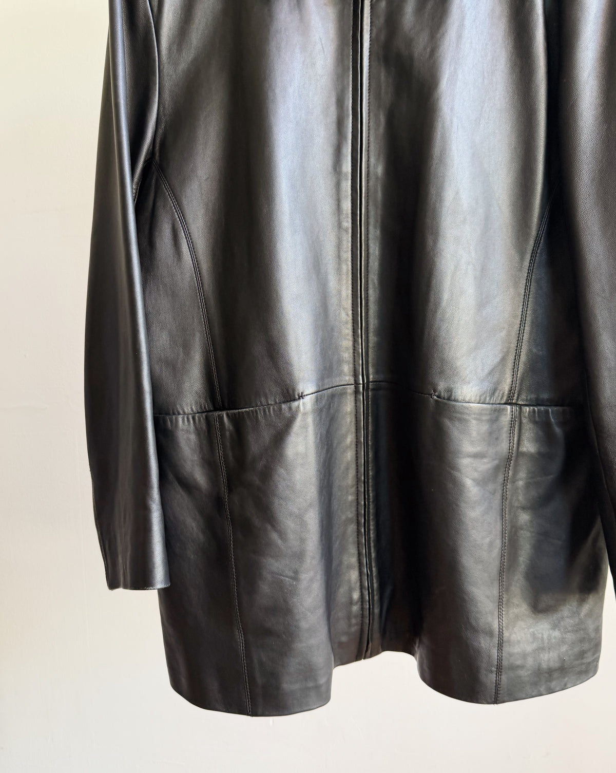 Soot Zip Leather Jacket - Hey Jude