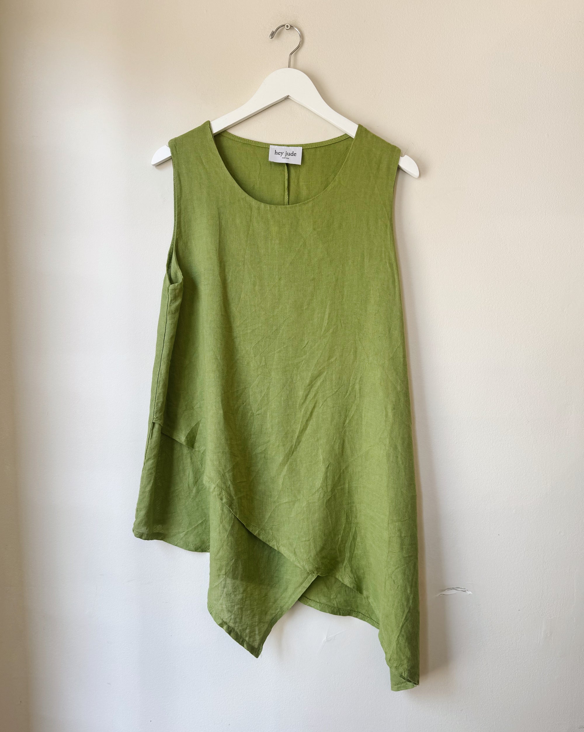 Olive Linen Kerchief Hem Tunic - Hey Jude