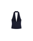 CUBIC - CUBIC Minimal Cowl Neck Halter Camisole: Navy / S - Hey Jude