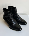 Obsidian Lace Up Leather Ankle Boots | Size 8