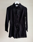 Black Cotton Lace Cinched Blouse - Hey Jude
