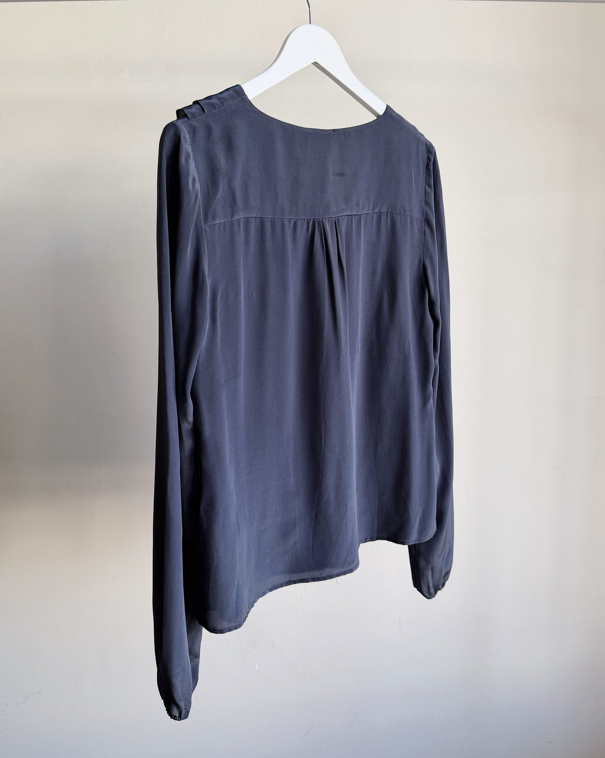Midnight Layered Ruffle Silk Blouse