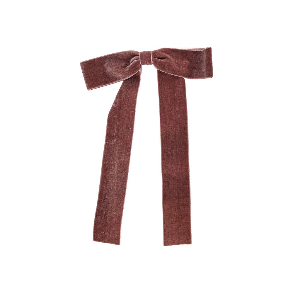 Long Velvet Bow Barrette