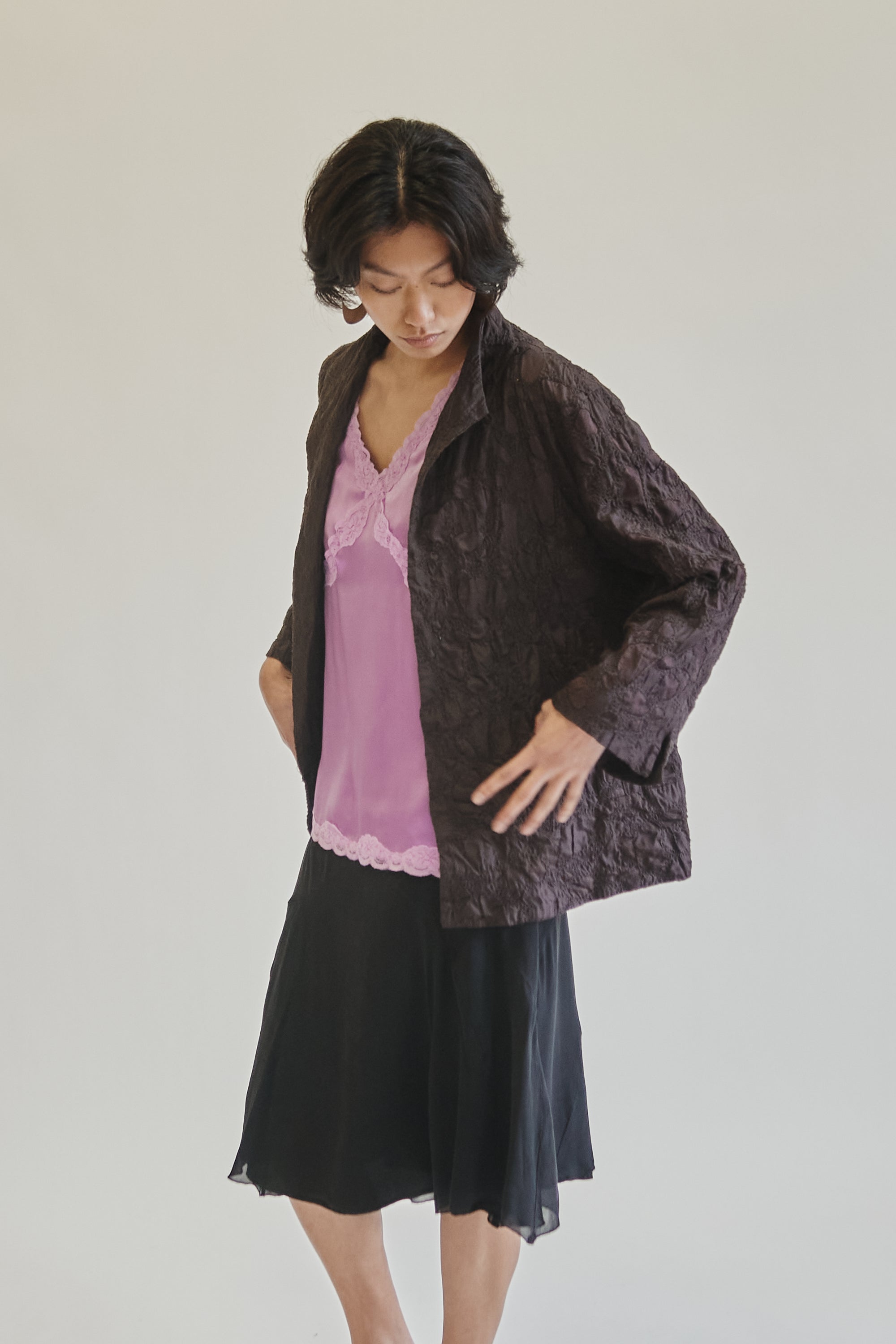 Inky Silk Knee Length Flutter Skirt - Hey Jude