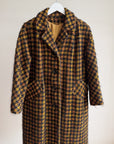 Black & Mustard Houndstooth Wool Coat - Hey Jude
