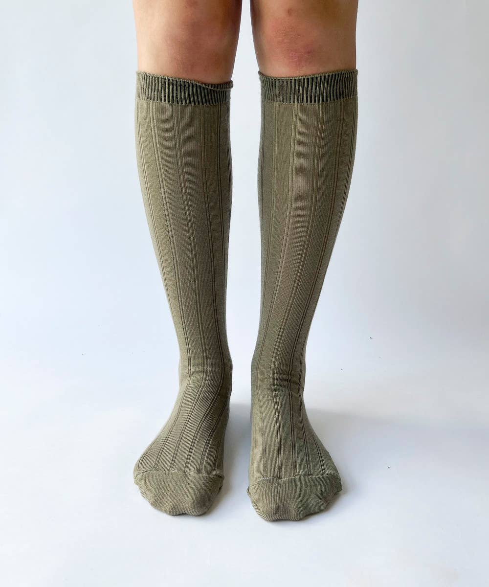 Okayok | Wool Ribbed Knee High Socks