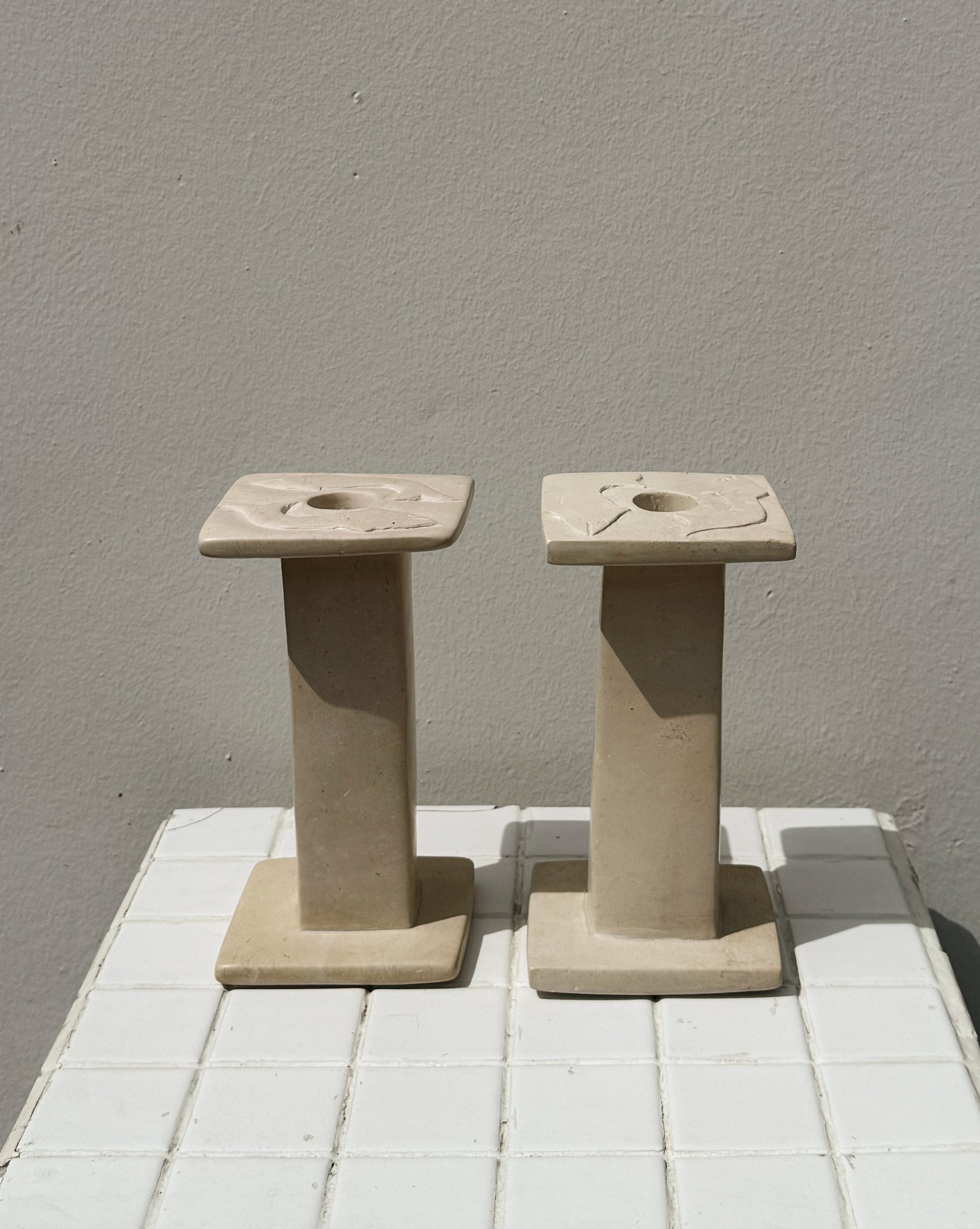 Pisces Stone Column Candle Holders - Hey Jude