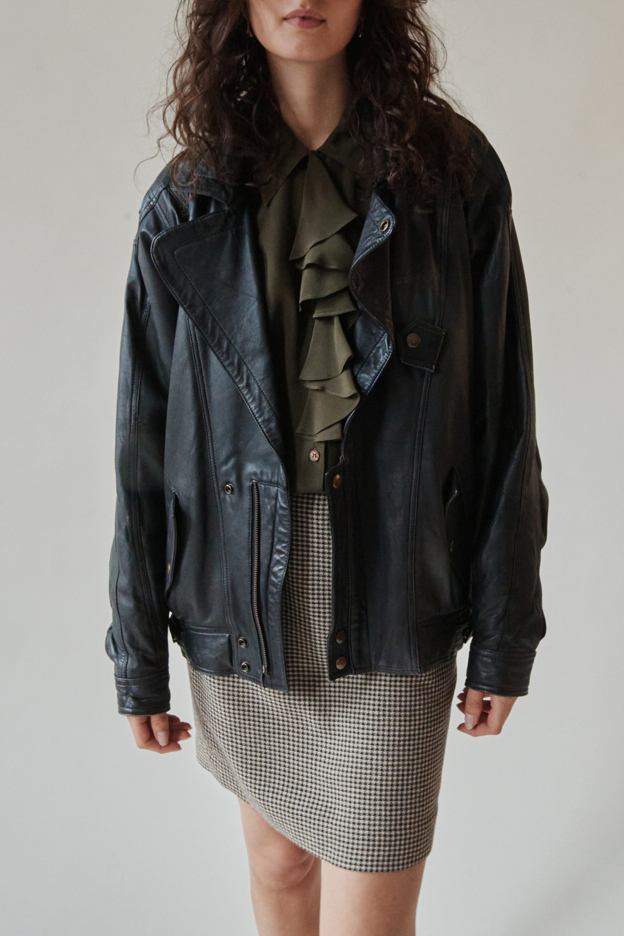 Soot Leather Moto Jacket