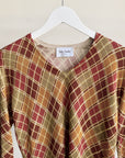 Autumn Argyle Silk + Lambswool V-neck Knit