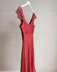 Paprika Floral Bias Cut Silk Dress