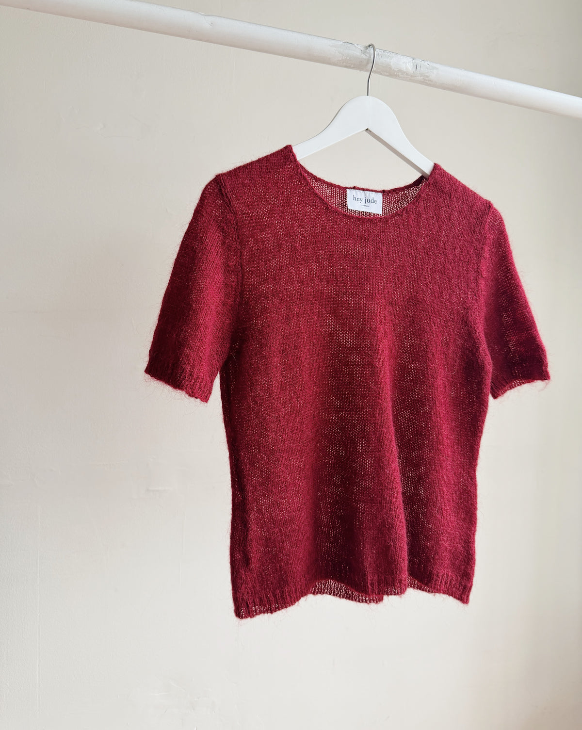 Merlot Mohair Knit Tee - Hey Jude