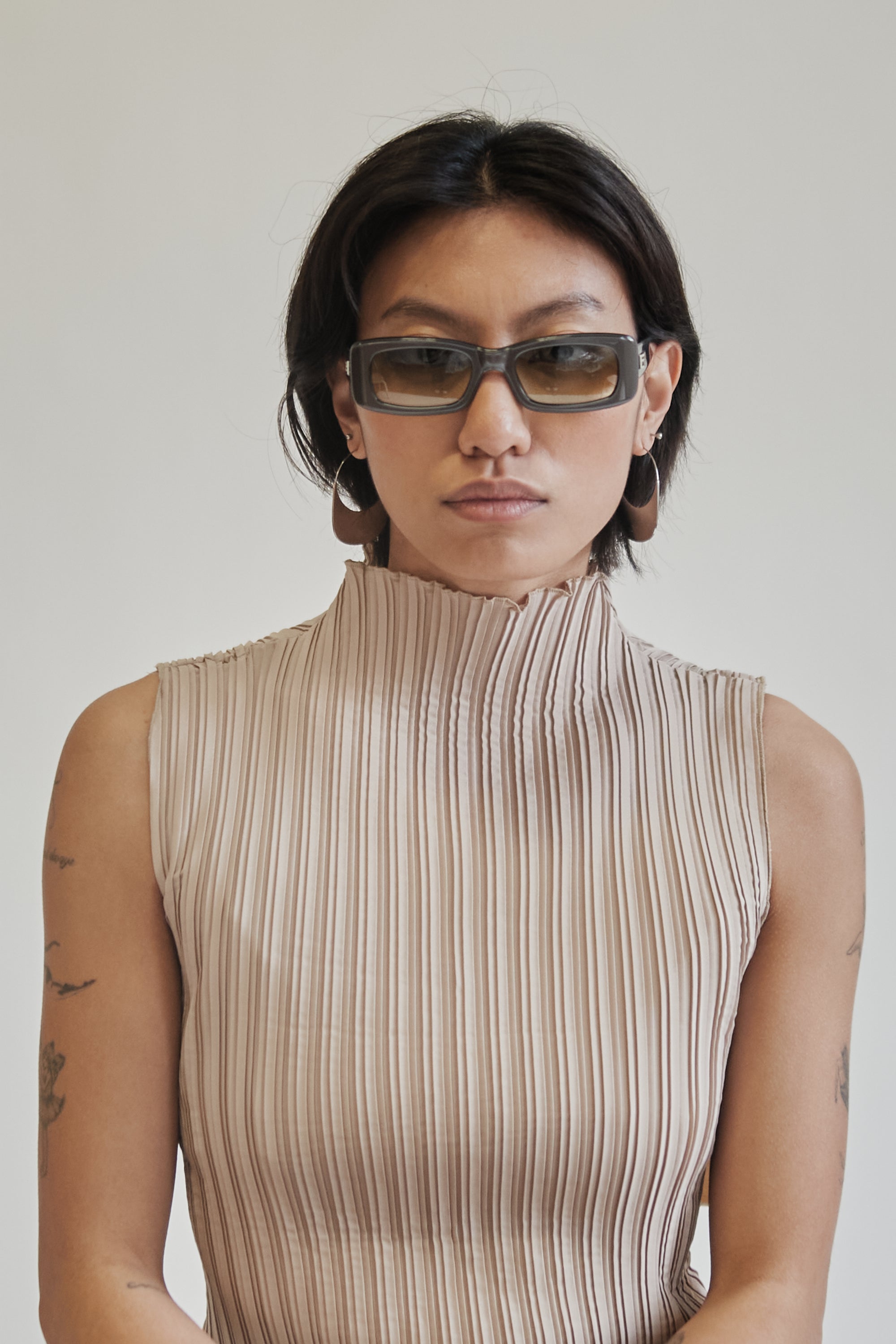 Fendi Y2K Dark Chrome Rectangle Sunglasses - Hey Jude