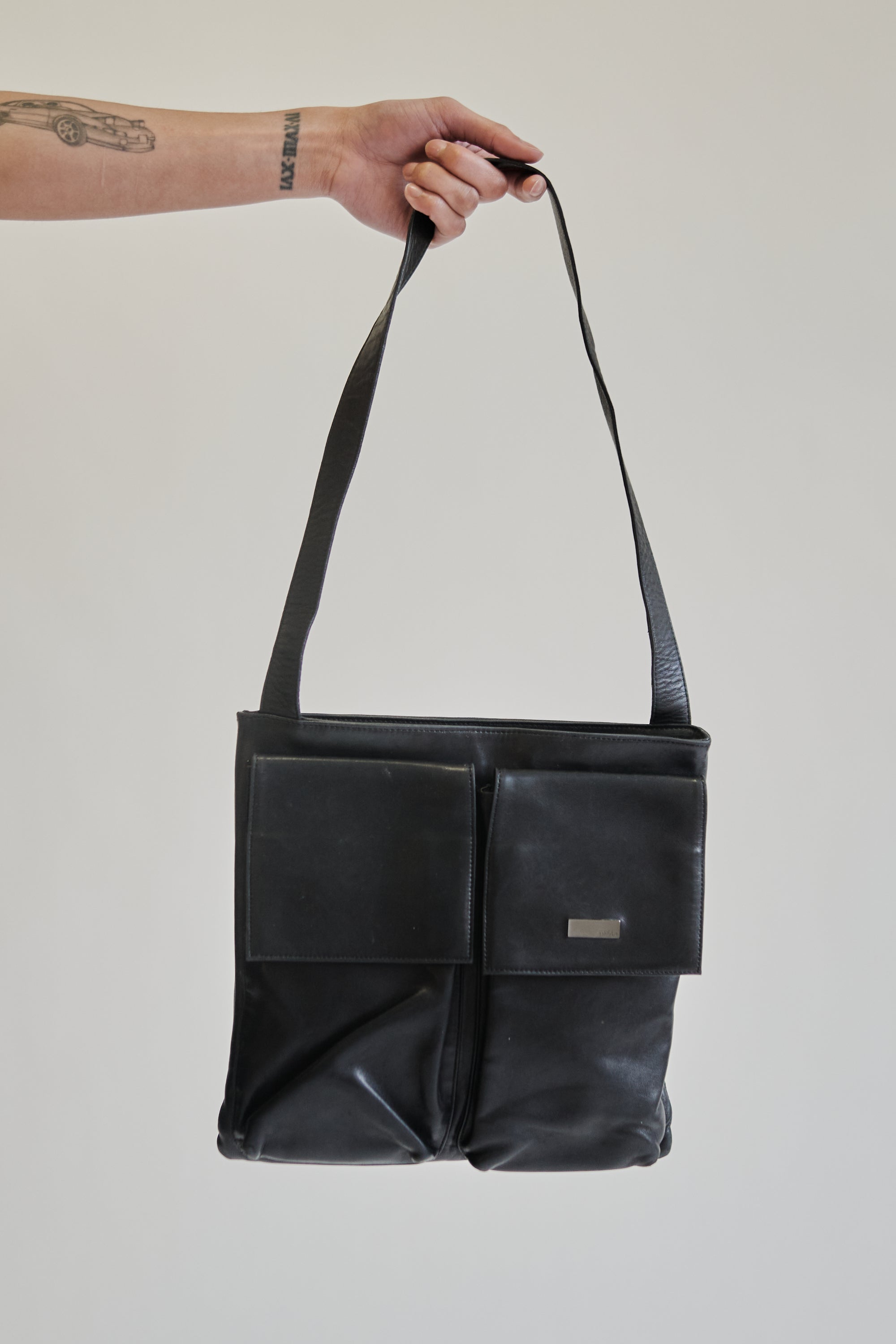Black Leather Messanger Bag - Hey Jude
