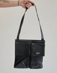 Black Leather Messanger Bag - Hey Jude