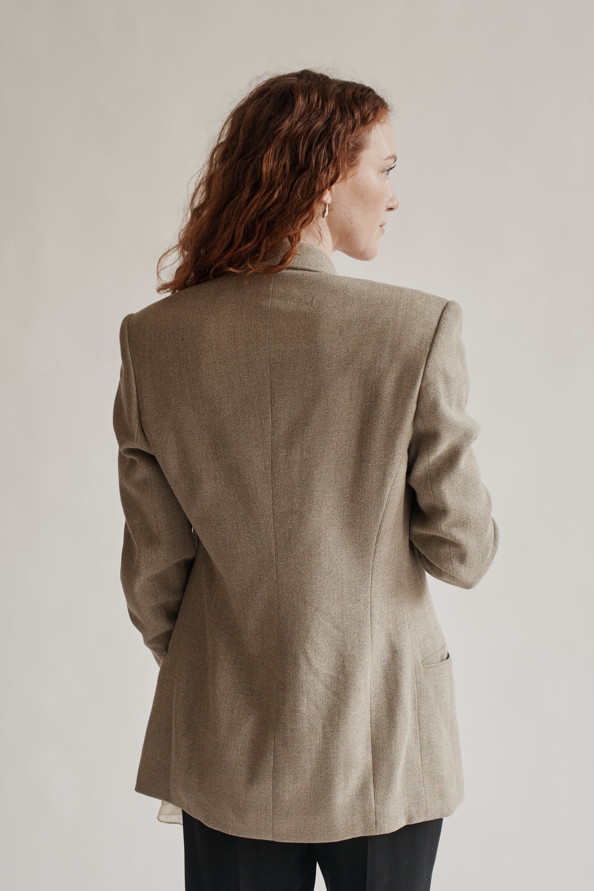 Stone Wool + Silk Double Breasted Blazer