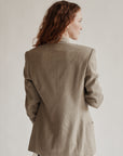 Stone Wool + Silk Double Breasted Blazer