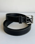 Slim Black Leather Everyday Belt