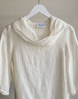 Cream Linen Cowl Neck Top