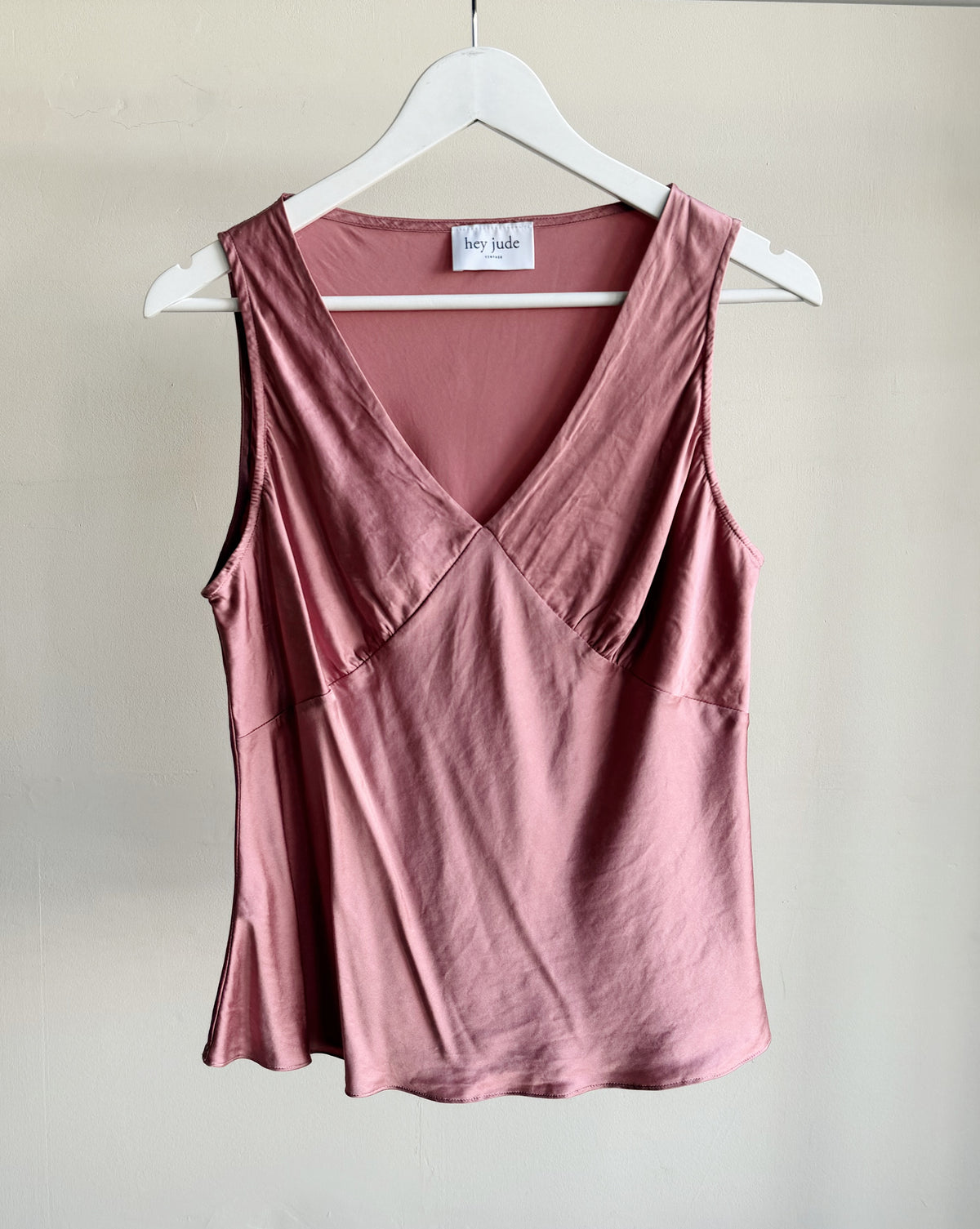 Mauve Pink Silk V-Neck
