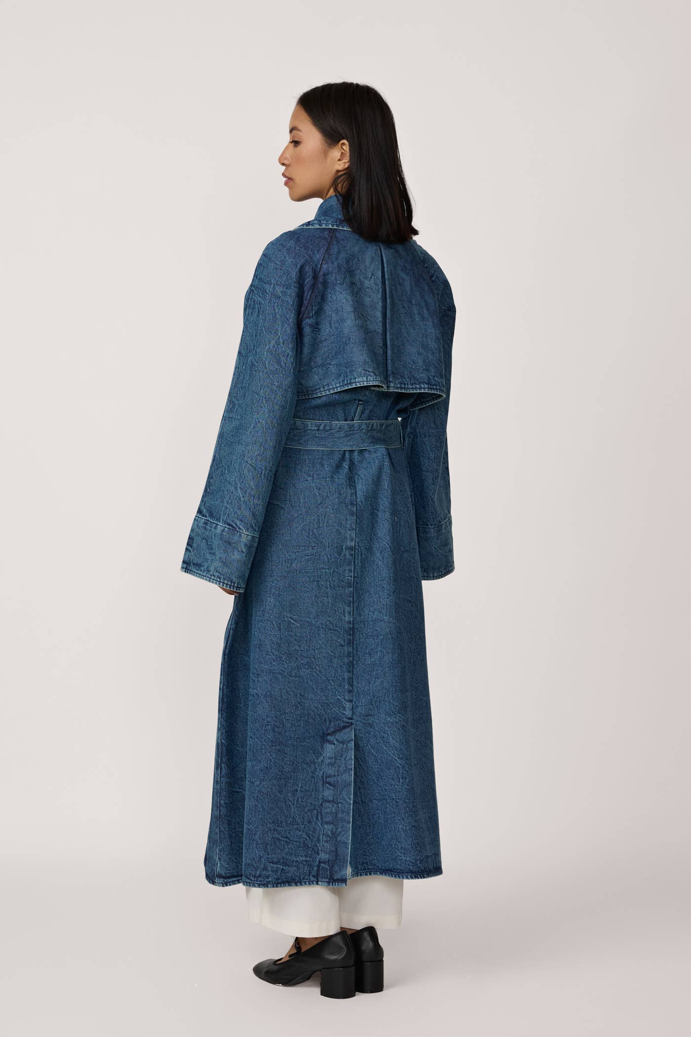 LAUDE the Label | Marin Trench Coat in Washed Denim