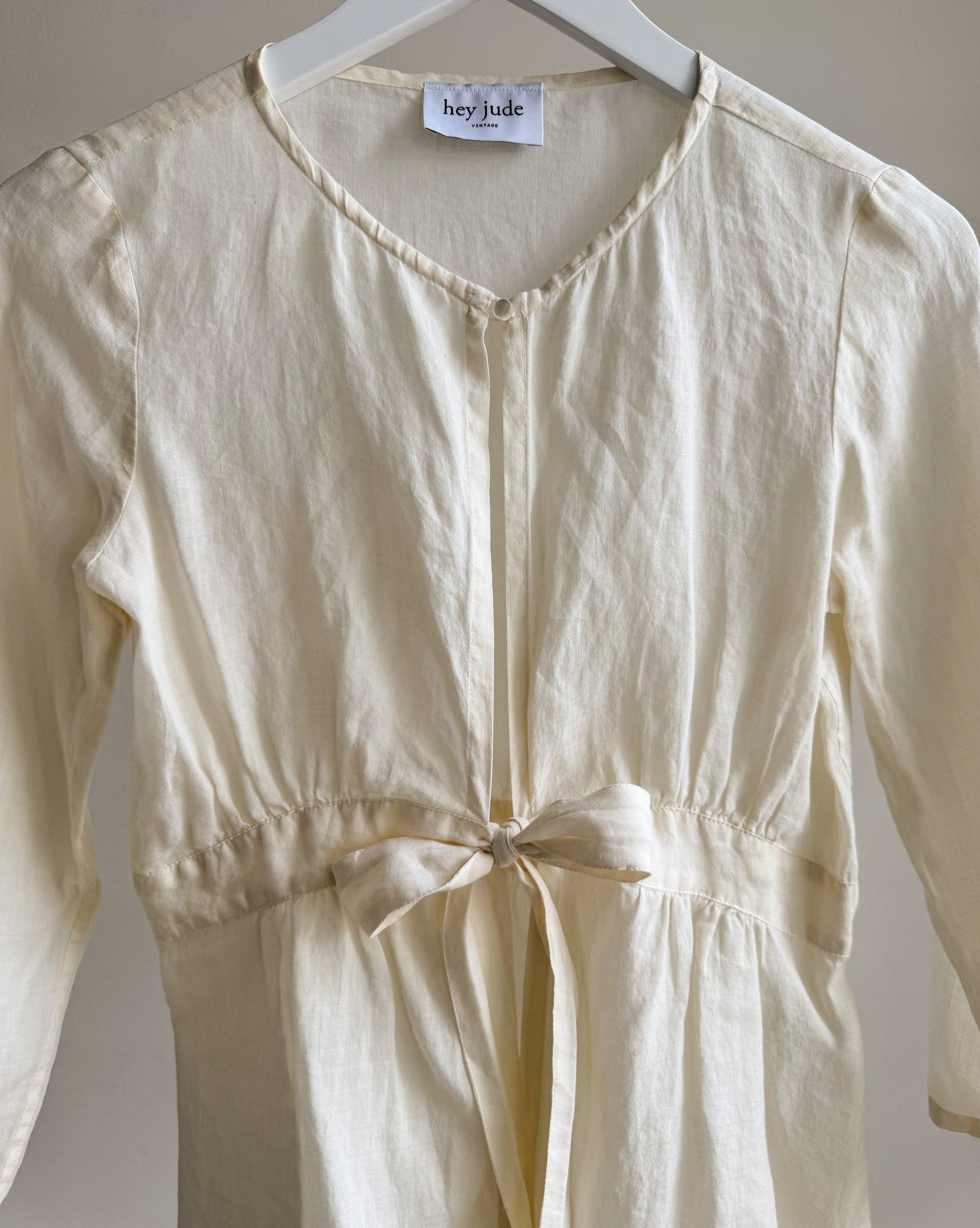 Eggshell Hemp Keyhole Tie Top